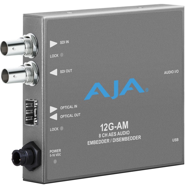 AJA 12G-AM, Audio Embedder/Disembedder 12G-SDI, 8-Ch AES cu Fiber Options