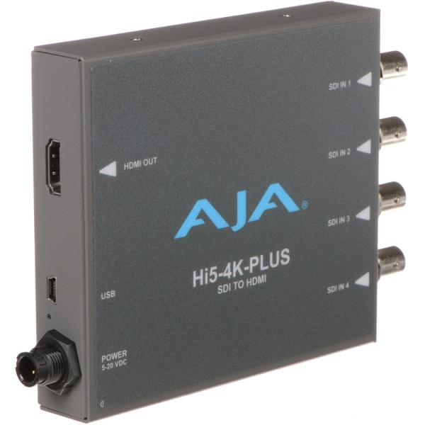 AJA Hi5-4K-Plus, Convertor 4x3G-SDI la HDMI 2.0, cu suport HDR