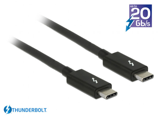 Cablu Thunderbolt 3 (20 Gb/s) USB-C 1.5m, Negru, Delock