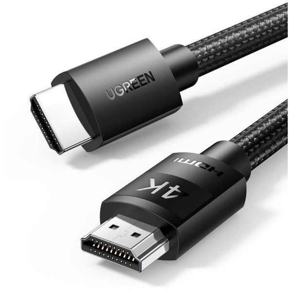 CABLU video Ugreen, „HD119” HDMI (T) la HDMI (T), rezolutie maxima 4K UHD (3840 x 2160) la 60 Hz, braided, 3m, negru