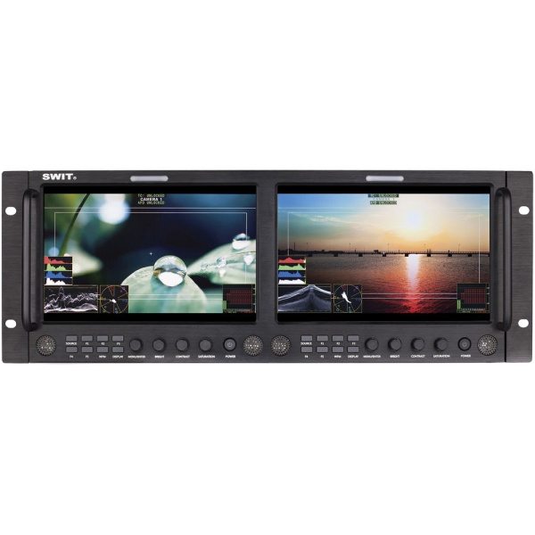 SWIT M-1093F, Monitor Dual 2 x 9" Full HD, 3G-SDI, HDMI, montare pe rack 19-inch 4U