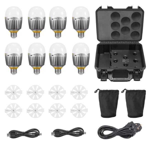 Godox C7R-K8B KNOWLED Kit 8 Becuri LED RGBWW, E27