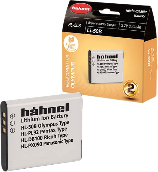 Hahnel HL-50B, Acumulator replace pentru Olympus LI-50B