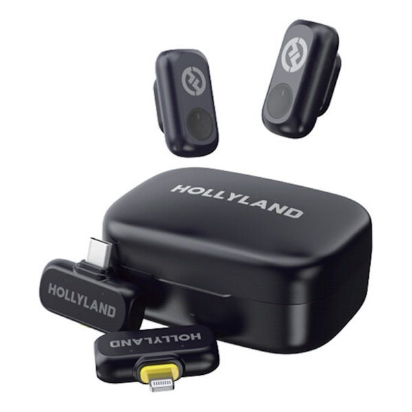 Hollyland Lark A1 Combo, Sistem microfon wireless, 2 persoane, 2.4 GHz, culoare Space Gray