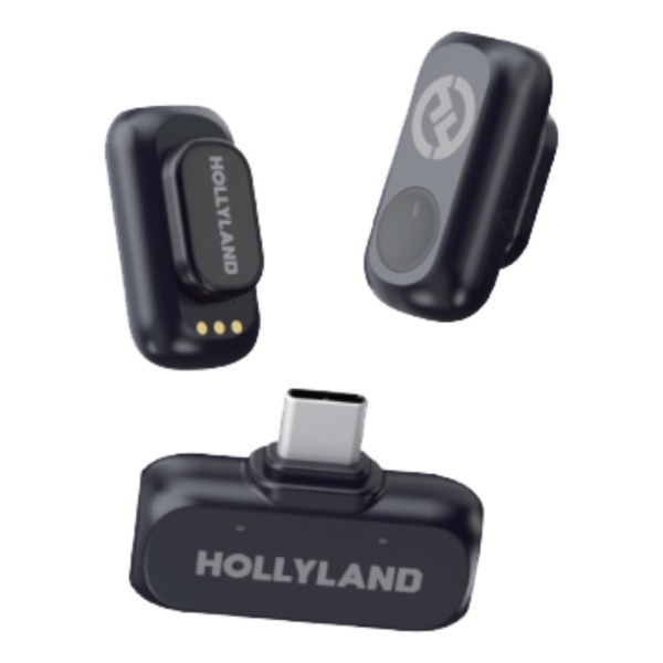 Hollyland Lark A1 Mini Duo USB-C, Sistem microfon wireless, 2 persoane, 2.4 GHz, culoare Space Gray