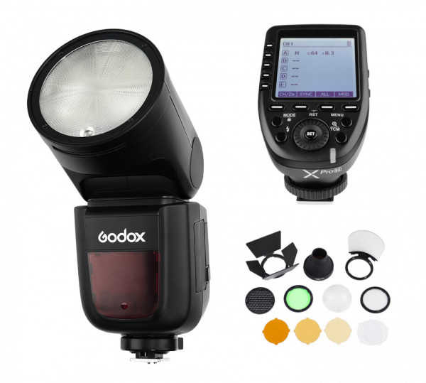 Kit Accesorii Blit Godox Speedlite V1 + Transmitator X-Pro, Nikon