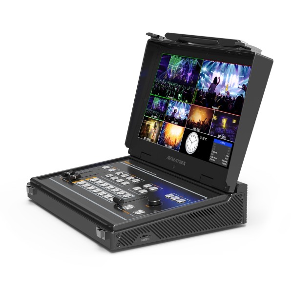 Mixer video portabil AVMATRIX 6 x SDI/HDMI Multi-Format Streaming cu monitor 13.3"