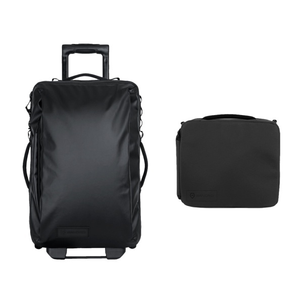 WANDRD Transit Carry-On Roller Bundle, Troler Negru 40L cu Essential+ Camera Cube