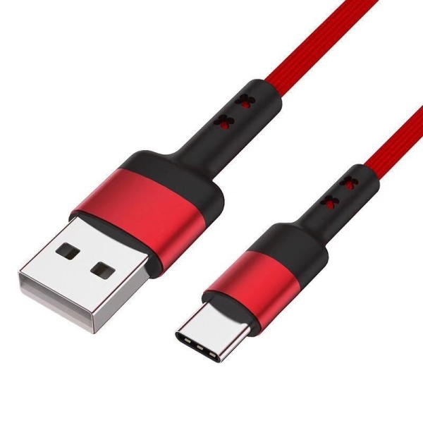 Caruba , Cablu USB-A la USB-C 60W, 1 metru, Roșu
