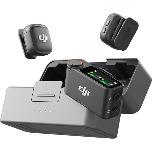 DJI Mic 3, Sistem microfon wireless 2 persoane, USB-C, cu carcasa de incarcare