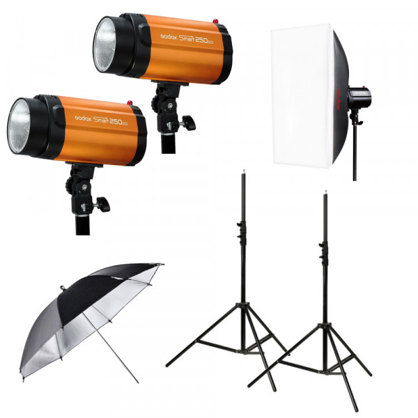 Godox 250DI Mini Pioneer Softbox, Umbrela, Duo Kit