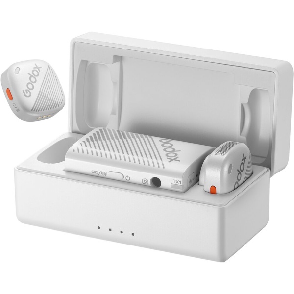 Godox Cube-C Kit2 White, Sistem Microfon Wireless Mini Alb, 2 Persoane, 2.4 GHz
