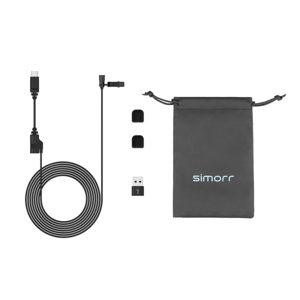 SmallRig 3385 Simorr Wave L2 Microfon Lavalier pentru Dispozitive cu USB Type-C (Negru)