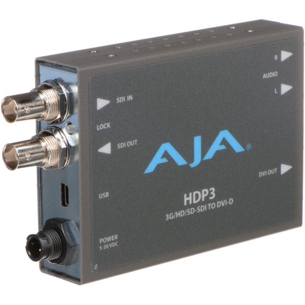 AJA HDP3, Convertor 3G-SDI la DVI-D, cu iesire audio analogica