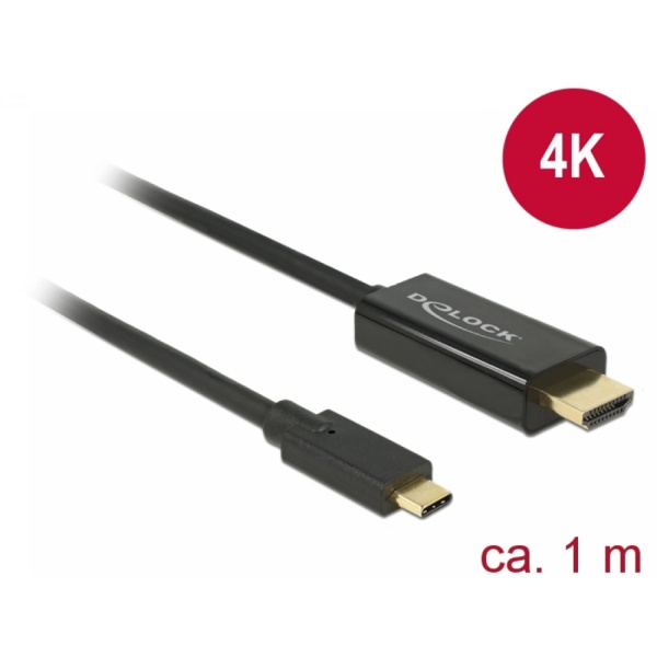 Cablu Delock USB-C la HDMI, DP Alt Mode, 4K 30Hz, 1m, Negru