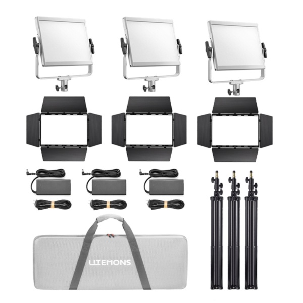 Godox Litemons LP400Bi Kit 3 Panouri LED Bi-Color, cu stative
