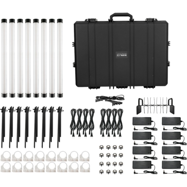 Nanlite Pavotube II 15XR Kit 8 Lampi LED RGB, 60cm, cu accesorii, 15-2028-8KIT