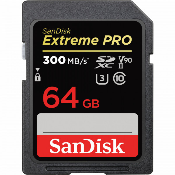 SanDisk SD Extreme Pro, Card memorie 64GB UHS-II 300MB/s V90