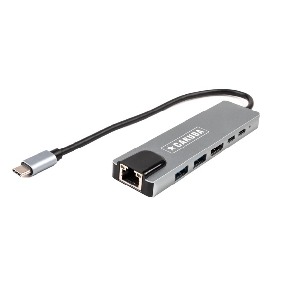 Caruba CUSB 9, Hub USB-C 6-in-1, 2x USB A (3.0, 2.0) + 1x HDMI 4K/30Hz + 1x Ethernet RJ45 100Mbps
