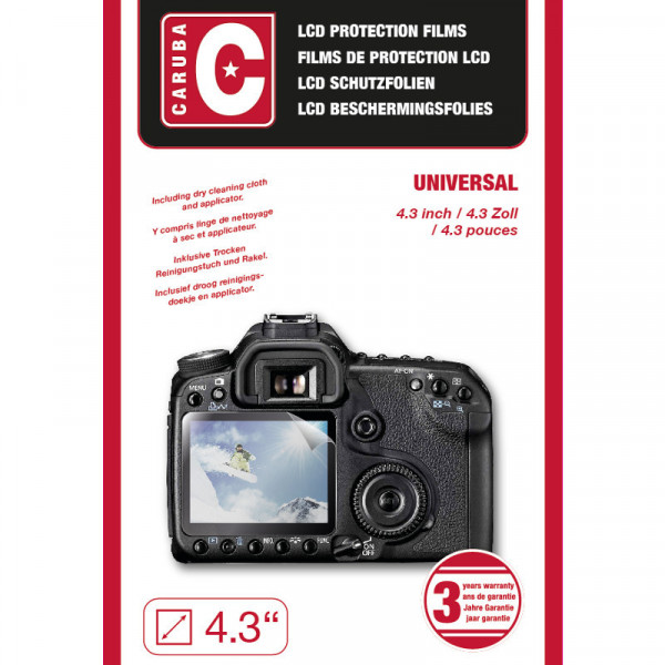 Folie protectie LCD aparat foto Caruba LCD Universal. 4,3"