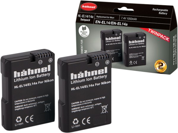 Hahnel HL-EL14/14A, Acumulator replace Twin Pack pentru Nikon EN-EL14/14A