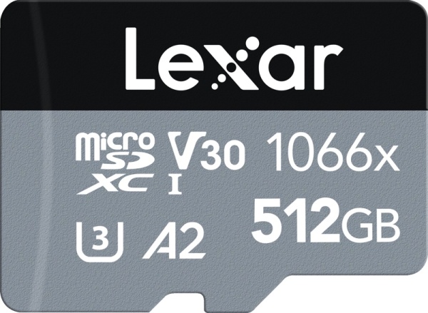 Lexar microSDXC Silver 512GB, 1066x UHS-I/U1/A2, R160/W70 (V30) - Card de memorie pentru 4K UHD