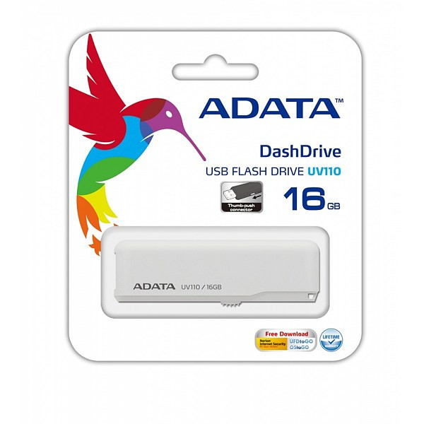 USB Flash Drive Adata UV110 16GB USB 2.0 Alb auv110-16g-rwh