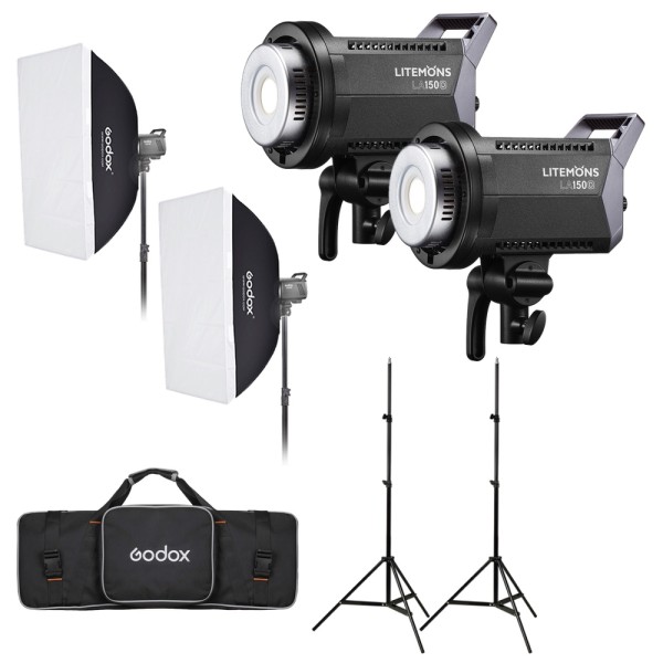 Godox Litemons LA150D, Kit duo lampi si accesorii