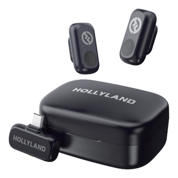 Hollyland Lark A1 Duo USB-C, Sistem microfon wireless, 2 persoane, 2.4 GHz, culoare Space Gray