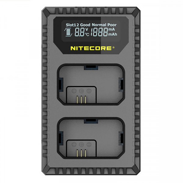 Încărcător dublu compact Nitecore USN1 pt Sony NP-FW50 cu indicator + USB