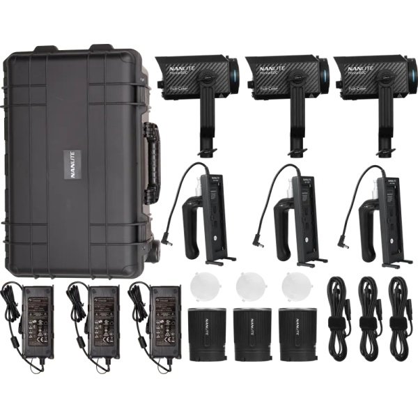 Nanlite Forza 60C Kit 3 Lampi LED RGBLAC, cu troler, 12-2041 3KIT-BA-PT