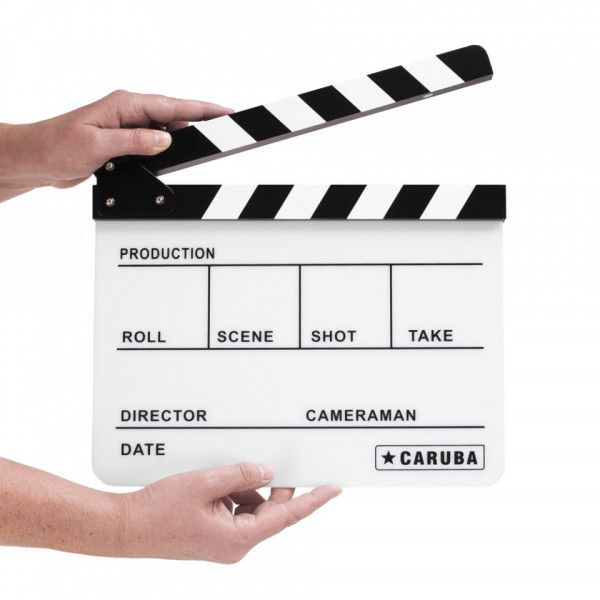 Professional Director Clapper Caruba, 24,5 x 30cm, Alb/Negru