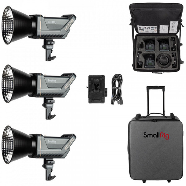 SmallRig 4027 RC 220D, Kit 3 Lampi Video LED 5600K
