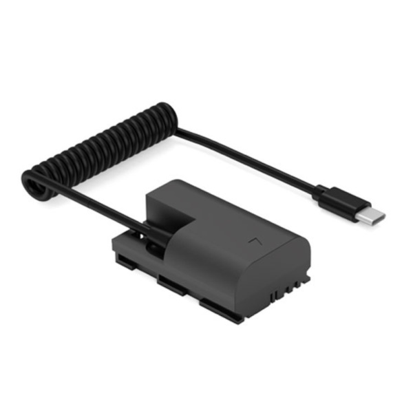 Swit DB-E6P, Adaptor Dummy Battery Canon LP-E6P, cu USB-C, cablu spiralat