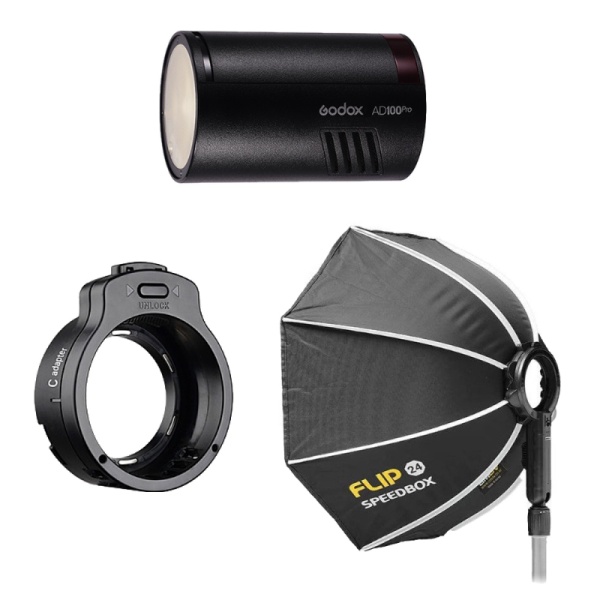 Godox AD100Pro Kit blit cu softbox si adaptor SMDV