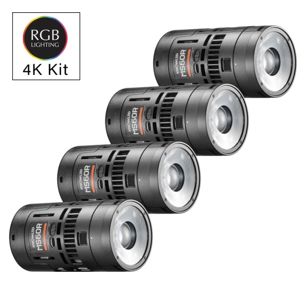 Godox KNOWLED MS60R 4K, Kit 4 Lampi LED RGB, 1800-10000K, cu accesorii