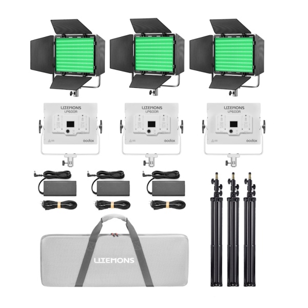Godox Litemons LP600R Kit 3 Panouri LED RGB, cu stative