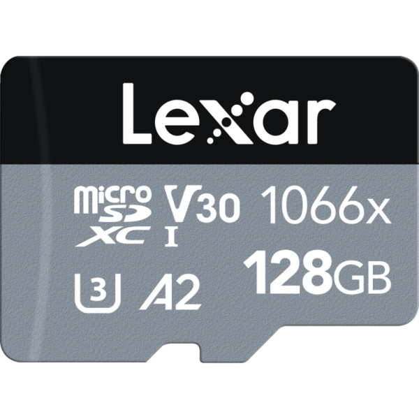 Lexar microSDXC Silver 128GB, 1066x UHS-I/U1/A2, R160/W70 (V30) - Card de memorie pentru 4K UHD