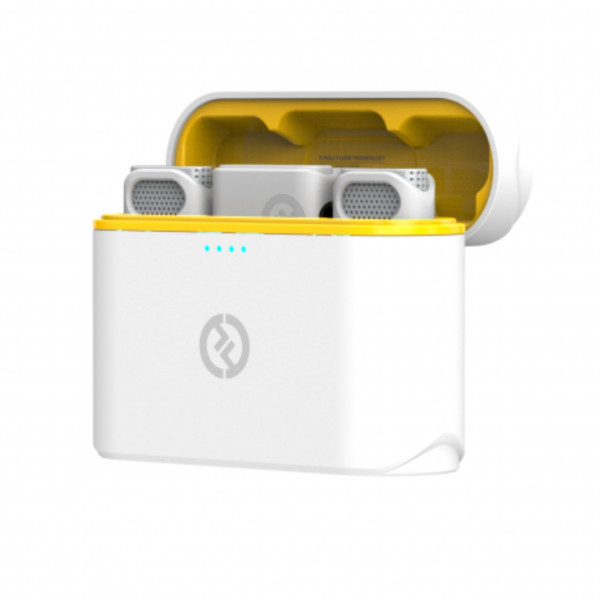 Microfon Wireless pentru 2 Persoane, Hollyland Lark M1 Duo, 2.4 GHz, Ivory