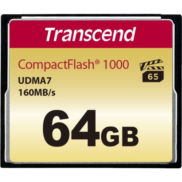 Transcend 64GB CompactFlash Ultimate, Card CF 1000x UDMA 7, R160MB/s, W120MB/s