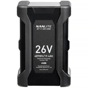 Acumulator Nanlite V-Mount, 26V, 489Wh, pentru Forza 500 II și 720, BT-V-26V489
