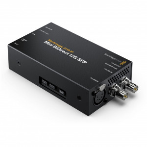 Convertor broadcast Blackmagic Design 2110 IP Mini BiDirect 12G SFP cu indicatori LED si conexiuni SDI si XLR