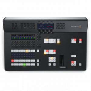 Mixer video live production profesional Blackmagic Design ATEM Television Studio HD8 2TB cu panou de control integrat si ecran LCD central