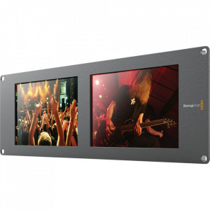 Monitor rack-mount profesional Blackmagic Design SmartView Duo cu doua ecrane LCD de 8 inch si conexiuni SDI pe panoul din spate