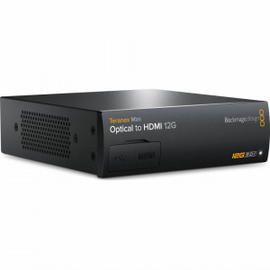 Convertor profesional Blackmagic Design Teranex Mini Optical to HDMI 12G cu conexiuni XLR si porturi sdi fibra optica
