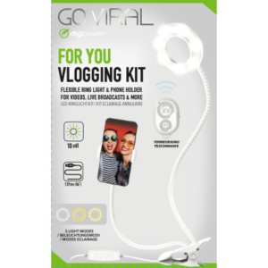 Digipower For You Vlogging kit 3", Ring Light LED cu telecomanda si suport pentru telefon