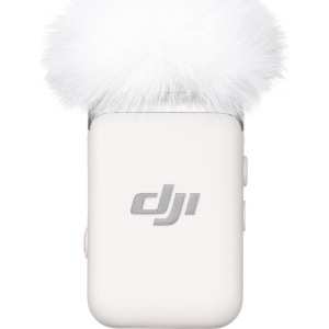DJI Mic 2, TX 2.4 GHz, Transmitator/Recorder Clip-On, cu microfon incorporat, Alb