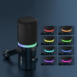 Feelworld PM1-XS Negru, Microfon Dinamic Cardioid, RGB, XLR si USB-C