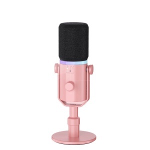 Feelworld PM1-XS-P Roz, Microfon Dinamic Cardioid, RGB, XLR si USB-C
