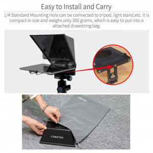 FEELWORLD TP2 Teleprompter Portabil 8" pentru Tablete și Smartphone-uri până la 8"